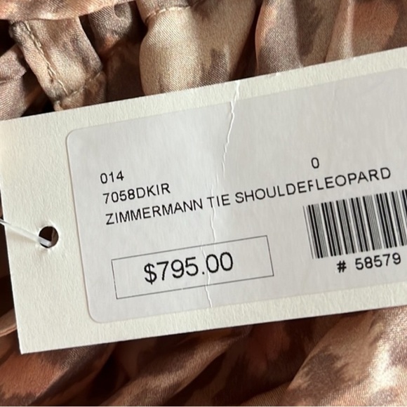 🔥 🆕 ZIMMERMAN Kirra Tie Shoulder
Maxi Leopard Dress 100% SILK US Size 4 - Picture 13 of 16